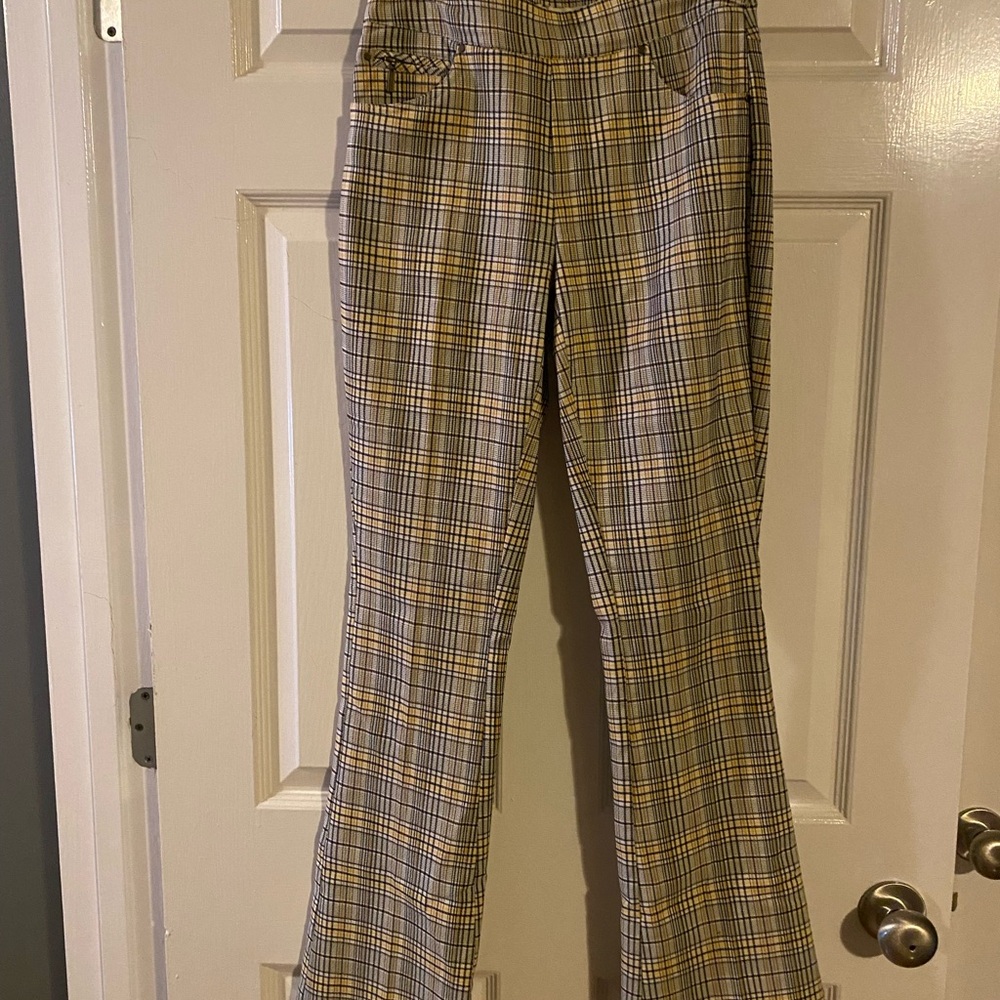 Cato Yellow and Black Plaid Trousers